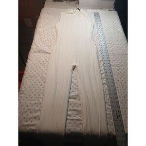 NAKED WARDROBE SZ XL WHITE STRETCH BODYSUIT~BACK ZIP~NOT SHEER~NO SLEEVES~